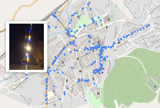 Students map the street lights of Sigüenza